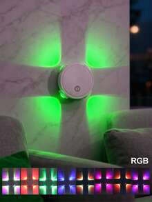 4-Way Lighting Motion Sensor Wall Light, Wireless Rechargeable, Body Induction Lamp For Hallway, Bedroom, Living Room Decor, Soft Lighting Nightlight, Magnetic Movable Portable Lamp, Minimalist Design - 1 Piece Of Four-head Cat-eye Sensor Light - View 8