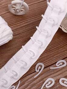 100pcs White Plastic Curtain Hooks - Modern Style, Durable & Lightweight, Suitable For Curtains, Drapes, Window Decor - Easy Installation, No Damage Hanging, Curtain Hanging Tool | Modern Curtain Hooks | Durable Plastic Hooks, Practical Hooks - Multicolor - View 11