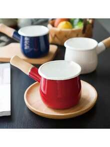 1个搪瓷奶锅，10厘米迷你黄油锅，陶瓷婴儿辅食锅，咖啡杯，可煮果酱，搪瓷迷你双嘴单柄奶锅，搪瓷黄油锅，单柄婴儿辅食锅，日式中药面膜锅，浓缩迷你奶锅，迷你搪瓷烘焙黄油锅，适用于煮果酱、咖啡、茶、牛奶