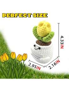 This Handmade Plush Doll Figurine Features An Uplifting Message, Making It A Great Small Gift For Friends And Family. The Adorable Knitted Toy Is Perfect For Displaying In The Living Room Or On A Desk, Suitable As A Birthday Present Or Room Decor. - Multicolor - View 7