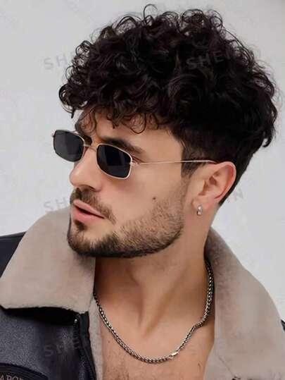 1PC New Style Personality Fashion Small Frame Square Fashion Glasses, Metal Unisex Fashion Candy Color Fashion Glasses