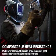 Guantes de Soldadura MIG/Stick de Uso Pesado| Resistente al calor y durabilidad| XL| K4082-XL. - Negro/Bronceado - Ver 12