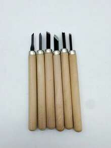 3/4/8/10/12件套专业木雕工具套装 - 包含木雕工具、木柄、雕刻刀、工艺刀、带人体工学手柄的铬钒钢凿子。这是一款多功能木工工具套装，是您自用或工作中的得力助手。 - 原木色 - 查看 9