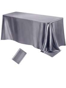 1件缎面桌布，可水洗涤纶桌布，防污防皱，适合派对、婚礼、生日活动
