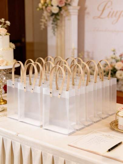 10/30pcs Holiday Gift Bags, Matte PVC Tote Bags For Wedding Party Favors And Souvenirs, Party Gift Bags, Party Gift Packs