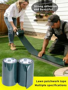 16.4-Foot Artificial Turf Tape, Self-Adhesive Turf Joint Tape, Double-Sided/Single-Sided Turf Repair Tape, Available In Various Widths, Dark Green, Suitable For Patios, Gardens And Sports Fields.Gardening Tools - Dark Green - View 2
