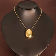 单件装 304 不锈钢 18K 镀金多色椭圆形吊坠项链 女士不锈钢首饰 女士项链 适合女性日常佩戴 - 圓形項鍊 - 查看 4