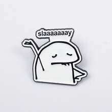 Creative Alien Animal Pin - Black & White Cartoon Badge, Unique Patterned Brooch,  Fashion Accessory, Cool & Quirky Design For Bags & Clothing - XZ4198-2 - Xem 9