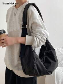 極簡風格可調整肩帶流浪包