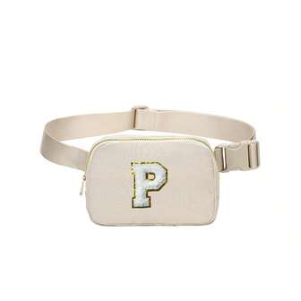 刺绣字母腰包 - 尼龙防水腰包 | 户外运动旅行休闲健身胸包 | 跑步收纳袋