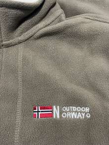 Men's Reversible Fleece Jacket, Warm Thermal Lined, Multi-Pocket Design, Chest And Cuffs With Delicate Embroidered Logo, Wind-Resistant Cuffs, Comfortable To Wear - Khaki - View 4