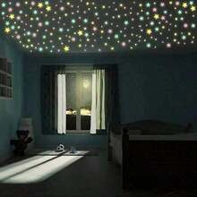 200pcs 3cm Glow In The Dark Star Wall Stickers, 3D Luminous, Solid Color And Mixed Color - Nhiều màu - Xem 4