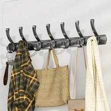 Multi-Functional Wall-Mounted Coat Rack, Available In 3, 4, 5, 6 Or 7 Hooks, No Drilling Required. Over-The-Door Hanging Coat And Hat Rack, Made Of Metal With Hooks. Can Be Hung On The Back Of The Door For Storing Hats, Keys And Other Items, Saving Space. Suitable For Entryway, Bathroom, Bedroom, Home, Dorm And More. Can Be Used To Hang Coats, Hats, Jackets, Clothes, Bathroom Supplies, Etc.