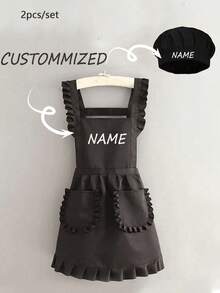 1pc Customized Printed Stylish Apron, Women's Elegant Customized Printed Apron, Waterproof And Stain Resistant, Apron Cute Lace Skirt Apron, Black Stain Resistant Apron, Sleeveless Apron, For Home, Kitchen, Nail Shop, Cooking, Baking, Nail Salon, Women Work Uniform, Coffee Smock, Home Cooking Clean Sleeveless Bib Apron, Multi-Functional, Ornamental, Breathable, Cute, Soft, Adorable, High-Quality, Vintage, Custom, Her, School Students, Girlfriend, Daughter, Kitchen, Warm Ambience,Xmas Decoration,Elegant Living ,Travel Organizer - Multicolor - View 10