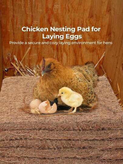 Coconut Fiber Pad For | Easy To Clean Poultry & Pet Nest, Ideal Filler For Chicken Nesting Box