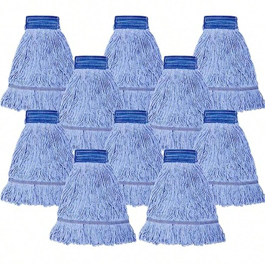 10 Pack 24oz Mop Head Replacement Commercial Cleaning Mop Head Wet String Heavy Duty Cotton Industrial Mophead For Floor Cleaning - như hình ảnh - Xem 1
