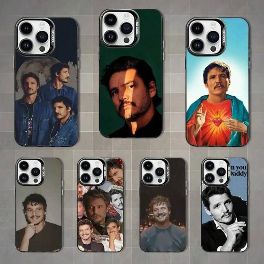 Funda de teléfono P-Pedro Actor P-Pascal para iPhone 17,16,15,14,13,12,11,Mini,Pro,MAX,XS, cubierta negra mate a prueba de golpes - z1 - Ver 1