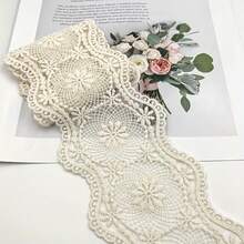 1/5 Yards Romantic, 8cm Width Vintage Apricot Hollow Embroidered Lace Trim Elegant Fabric Ribbon For DIY Crafts, Sewing, Wedding Dress & Clothing Accessories Vintange Floral Lace For Custume Sewing, Handcrafts, Gift Wrapping, Home Decor - Multicolor - View 7