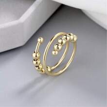 Brass Bead Rotating Ring, Open Bead Ring, Etc. Stress Relief And Anxiety Reduction Toys, Suitable For Toys, Games, Hobbies, Collectibles, Party Supplies, Youth Creative Toys, Youth Stress Relief Toys, Holiday Gifts, Valentine's Day Gifts, And Birthday Gifts. - Multicolor - View 7