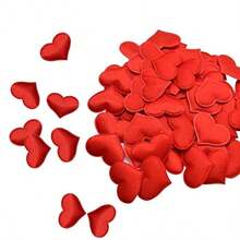 zxr 500 piezas de 35 mm de tela de satén romántica con pétalos de corazón confeti boda mesa cama corazón pétalos de boda decoración de San Valentín125 - Rojo - Ver 1