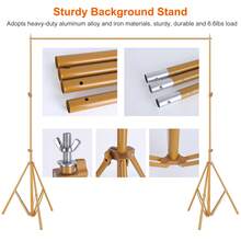 6.5 X 10ft Photo Video Studio Backdrop Background Stand Adjustable Heavy Duty Photography Backdrop Support Stand Set With Carrying Bag Clamps - Vàng - Xem 4