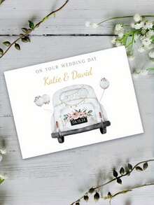 Customized Wedding Congratulations Card, Newlyweds Card, Wedding Card, For Newlyweds, Bride, Groom, Lover, Can Customize Name And Date