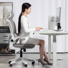 Silla Oficina Ergonomica Con Respaldo Soporte Lumbar Separado - Gris - Ver 4