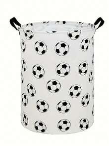 1 pieza Cesta de almacenamiento grande con estampado de fútbol, Cesta de lavandería/Baño/Decoración del hogar/Caja de almacenamiento circular plegable, Cestas/Cajas/Ropa, Cestas de lavandería - Multicolor - Ver 10