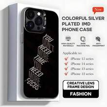 Funda de Teléfono con Patrón Artístico Motivacional para 17,16,15,14,13,12,11,Pro,MAX,plus, Cubierta Negra Mate a Prueba de Golpes - Z5 - Ver 7