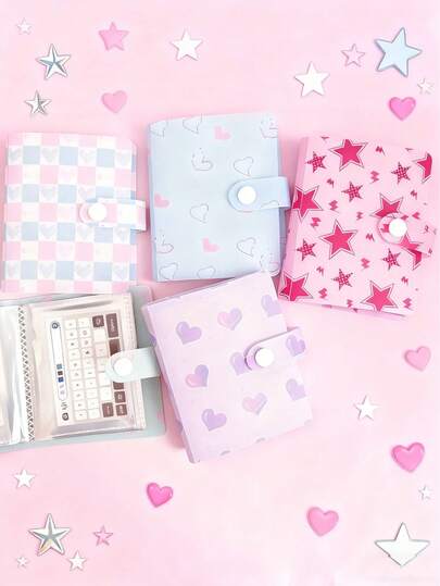 1pc KPOP Fan Collection Album - 60 Card Slots, Includes 30 PP Card Sleeves, Cute Heart Pattern, Perfect Storage For Idols, Games, Sports And More, Durable Plastic Material