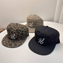 1pc Soft Top Color Block Retro Skateboard 5-Panel Cap, Women Camouflage Flat Brim Hat, New American Letter Contrast Color Baseball Cap, Unisex Fashion Simple Casual Sun Hat, Outdoor Street Skater Hippie Chicks Style