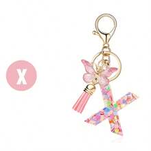 1pc Pink Keychain, Christmas Keychain, Women's Letter Keychain With Tassel, Can Be Hung On Keys, Wallet, Handbag, Backpack, Holiday Christmas Gift, Home Decor - Multicolor - View 12