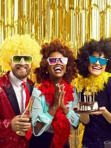 1pc 70g Colorful Party Supplies Holiday Multicolor Wig, Funny Clown Afro Wig, Fragrant Carnival Costume Wig For Christmas, New Year Party, Graduation, Mother's Day, Father's Day Gifts - Multicolor - View 3