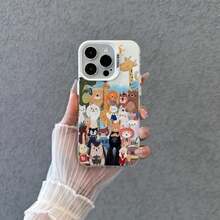 1 pieza funda de teléfono transparente de moda con diseño de dibujos animados de gatitos multicolores, incluye texto decorativo "SO COOL", ideal para chicas modernas. Material suave resistente al agua y a caídas. Compatible con Apple  11 Pro Max/12 Pro Max/13 Pro Max/14 Pro Max/15 Pro Max/16 Plus/16 Pro Max,  Galaxy S21/S22/S23/S24 Ultra, Redmi Note 13/14,  Pura 70, OPPO Reno 11, Honor X9,  Pixel 7. - Blanco - Ver 2