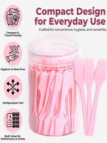 100pcs/50pcs/30pcs/20pcs/10pcs/1pc Designed For Estheticians, Makeup Spatula, Face Mask Scraper, Face Mask Spreading Tool, Face Mask Mixing Palette, Face Mask Dispenser, Esthetician Tools, Mini Spatula, Multi-Functional Tool, Reusable And Washable Face Mask Spoon, Suitable For Applying Face Masks, Lotions, Lip Balms, Exfoliating Scrubs, Cosmetics, Creams And Crafts, Essential Beauty Therapist Supplies, Makeup Spatula Or Multi-Purpose Mini Skincare Applicator - 彩色 - 查看 2