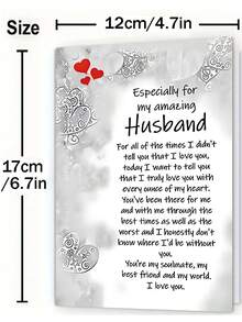 1 张“你是最棒的老公”情人节贺卡。包含信封和优质纸张。俏皮优雅的心形设计。表达温柔的爱意——送给老公的理想贺卡（4.7 英寸 x 6.7 英寸）。