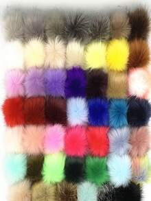 7/12/24pcs Faux Fur Pom Poms For Hats, 4Inch Fluffy Pom Poms With Elastic Loop For DIY Crafts, Removable Knitting Accessories For Shoes Scarves Gloves Bags Keychains