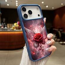 High-Quality Macaron Acrylic Magnetic Phone Case,Mystical Rose With Angelic Wings - A Dreamy Fantasy Artwork Magnetic Charging Phonecase Handy Case, Handy Cover For IPhone 11 12 13 14 15 16 17 17 Air 17 Pro 17 Pro Max Shock Resistant Protective Case OOFJ - Hồng - Xem 11
