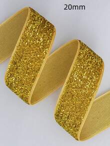 7-38mm Cinta de terciopelo dorada brillante para envolver regalos de Navidad, decoración navideña, cinta de terciopelo de color onion con brillo - Dorado - Ver 8