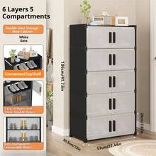 3/4/5/6/7 Tier Shoe Rack, Suitable For Wardrobe, Plastic Shoe Rack, Shoe Storage Box, Stackable Transparent Door Shoe Box, Easy To Assemble Shoe Cabinet, Accessories For Living Room Entryway, Bedroom And Dorm, Storage And Organization. Kitchen Storage Shelf, Living Room Toy Rack, Bedside Cabinet, Christmas Gift, Storage Box - Multicolor - View 6