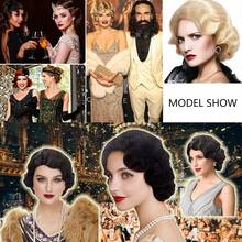 1920s Wig For Women Gatsby Roaring 20s Finger Wave Party Synthetic Full Vintage Wigs For Women Lady Cosplay Costume Fancy Dress 1920 Flapper Wig,Halloween,Music Festival