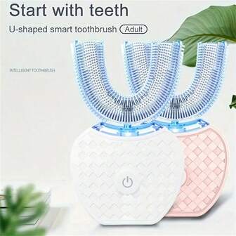 U-Shaped Silicone Electric Toothbrush, 360° Cleaning, 3 Cleaning Modes, Rechargeable Lithium Battery 300mAh, Ergonomic Design, Waterproof, Suitable For Home And Travel