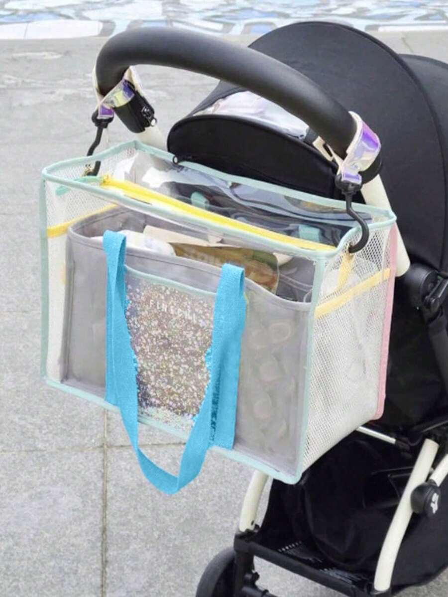 Pack Light And Travel Smart With This 1pc Beach Mesh Bag - Perfect For Family Vacations! - Multicolor - View 1