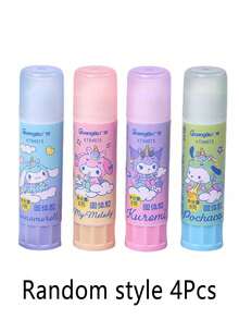 Sanrio 1/2/3/4支装 My Melody Kuromi Cinnamoroll Hello Kitty 强力胶棒 可爱 DIY 手工固体胶 适用于日记本和办公用品 万圣节 圣诞节礼物 返校季学习用品（部分产品随机发货）