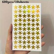 600 miếng dán hình ngôi sao vàng mini, thích hợp dùng làm phần thưởng, dán túi quà, dán phong bì, trang trí tiệc, văn phòng phẩm, v.v. - Vàng - Xem 9