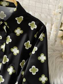 女士长袖全印花休闲阿拉伯风格上衣 - 彩色 - 查看 4