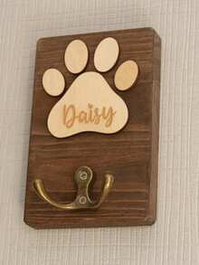 个性化定制文字牵引绳挂钩，定制名字木质墙钩，可定制卡通文字装饰挂钩，猫咪时尚款，个性化木质狗牵引绳挂架，狗绳收纳架，手工狗牌，牵引绳收纳，木质标牌 - 彩色 - 查看 12