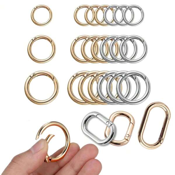 6/5pcs/1pc Multi-Purpose Metal Spring Clip Keychain Rings, Oval Keyring Hooks, Heavy Duty Oval Dog Tag Leash Clips, High Elastic Durable Suitable Size And Ratio, Bulk For Y2K Keychain, Hat, Clothing Decor, DIY Accessories, Keychain Lanyards, Ornaments, Jewelry, DIY Crafts