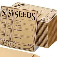20pcs Self-Adhesive Seed Envelopes, Kraft Paper Seed Storage Bags, Size 2.36 X 3.14 Inches, For Collecting Flower & Vegetable Seeds - Khaki - View 4