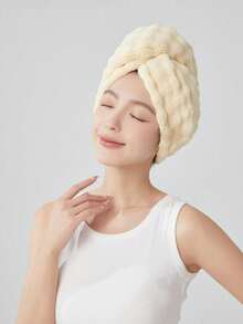 1pc Extra Large & Thick Coral Fleece Hair Drying Towel, Super Absorbent & Quick Dry, Soft & Skin-Friendly, Suitable For Long & Short Hair | Daily Bathroom Care & Home Comfort Use | Romantic Valentine's Day Gift | Essential Home Haircare Towel, Some Pink Color Variations May Exist